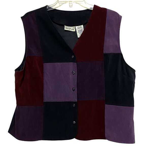 Vintage White Stag Womens Patchwork Button Up Vest XL Whimsigoth Boho Academia - Picture 1 of 5